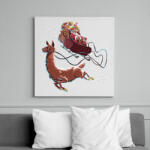 printfashion Télapó lámával - Vászonkép - Fehér (16998499)