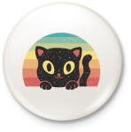 printfashion Fekete cica - Kitűző, hűtőmágnes - Fehér (17065997)