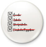 printfashion Ballagás egyetem fekete - Kitűző, hűtőmágnes - Fehér (17369257)