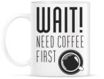 printfashion Várj, először kávé : ) - Bögre - Fehér (16937357)