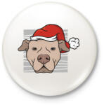 printfashion Karácsonyi pitbull - Kitűző, hűtőmágnes - Fehér (16996658)