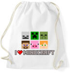 printfashion i love minecraft - Sportzsák, Tornazsák - Fehér (17398978)