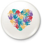 printfashion Szív kezekből - Kitűző, hűtőmágnes - Fehér (17137527)