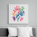 printfashion Kézlenyomatok - Vászonkép - Fehér (17098398)