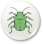 printfashion Zöld Poloska - Kitűző, hűtőmágnes - Fehér (17357576)