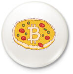 printfashion Bitcoin pizza - Kitűző, hűtőmágnes - Fehér (17106066)