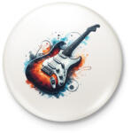 printfashion gitár - Kitűző, hűtőmágnes - Fehér (16903896)