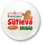 printfashion Karácsonyi sütievő brigád - Kitűző, hűtőmágnes - Fehér (16910110)