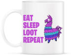 printfashion Eat Sleep Loot Repeat - Bögre - Fehér (17379703)