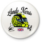 printfashion Lando-Norris-sisak - Kitűző, hűtőmágnes - Fehér (17315330)