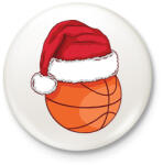 printfashion Karácsonyi kosárlabda - Kitűző, hűtőmágnes - Fehér (16977349)