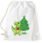 printfashion Karácsonyi dínó - Sportzsák, Tornazsák - Fehér (17004186)