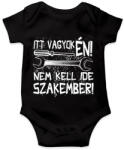 printfashion itt vagyok én nem kell ide szakember fehér - Baba Body - Fekete (17195175)