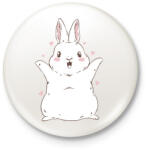 printfashion Cuki nyuszi - Kitűző, hűtőmágnes - Fehér (17028506)