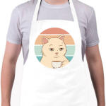 printfashion Unott macska - Kötény - Fehér (17072760)