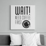 printfashion Várj, először kávé : ) - Vászonkép - Fehér (16937388)