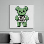 printfashion Kaktusz medve - Vászonkép - Fehér (17094789)