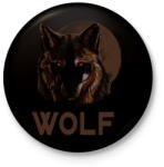 printfashion WOLF - Kitűző, hűtőmágnes - Fekete (17472395)