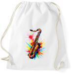 printfashion Színes szaxofon - Sportzsák, Tornazsák - Fehér (17091285)