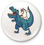 printfashion Unikornis dínó háton - Kitűző, hűtőmágnes - Fehér (17115066)