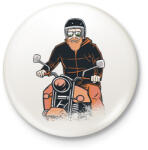 printfashion Motoros - Kitűző, hűtőmágnes - Fehér (17168121)