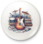 printfashion gitáros - Kitűző, hűtőmágnes - Fehér (17263646)