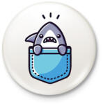 printfashion Cápa zsebminta - Kitűző, hűtőmágnes - Fehér (17105147)