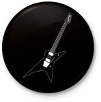 printfashion Gitár - Kitűző, hűtőmágnes - Fekete (17431783)