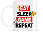 printfashion eat sleep game repeat - Bögre - Fehér (17483173)