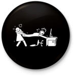 printfashion Csak még egy kört - Kitűző, hűtőmágnes - Fekete (17038448)