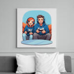 printfashion Gamer pár - Vászonkép - Fehér (17182140)