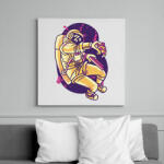 printfashion Űrhajós pizzával - Vászonkép - Fehér (17040708)