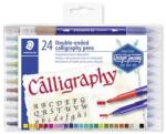 STAEDTLER Kalligrafikus marker készlet, 2, 0/3, 5 mm, kétvégű, STAEDTLER 3005, 24 szín (TS3005TB24)