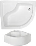 Besco Maxi íves mély zuhanytálca 80 × 100 × 38, 5/45 cm - balos - BAM-100-NL + OAB-100-NS (BAM-100-NL + OAB-100-NS)
