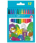 Connect Rostirón, filctoll készlet, háromszög testű, 12 klf. Szín (C-611472) (C-611472)