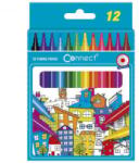 Connect Rostirón, filctoll készlet, kerek test, 12 klf. szín (C-305596) (C-305596)