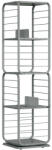 VASAGLE Könyvespolc, 360°-ban forgatható acél polc, 4 szintes, 43x43x158cm (LLS127G36) - pepita
