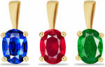  Arannyal Bevont Ezüst Szett Mesterséges Rubinnal és Mesterséges Smaragddal ( Medál ), Y60737