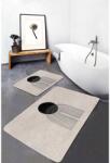 Mila Home 2 db Marble Mila Home fürdőszőnyeg készlet, 100x60 cm és 60x50 cm, 100% poliészter, digitális nyomtatás, öntapadó hátlap, bézs