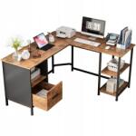 Fodym Rusztikus Sarok Számítógépes Íróasztal - Stílus és Funkcionalitás, vintage, indusztriális, sötétbarna