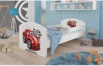 ADRK Ágy matraccal és korláttal PEPE CAR ZIGZAG 160x80, Fehér - sprintbutor