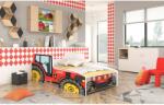 ADRK TRACTOR RED matraccal 140x70 ágy, Piros - sprintbutor