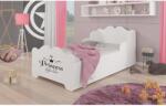 ADRK Ágy matraccal és fiókkal XIMENA PRINCESS BLACK 140x70, Fehér - sprintbutor