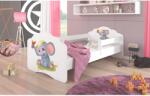 ADRK Ágy matraccal és korláttal CASIMO ELEPHANT 160x80, Fehér - sprintbutor