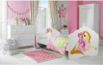 ADRK Ágy matraccal és korláttal CASIMO GIRL WITH UNICORN 160x80, Fehér - sprintbutor