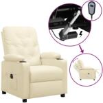 vidaXL krémszínű műbőr elektromos dönthető fotel (3098866)