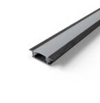 Avide Süllyeszthető opál búrás fekete "U" alu profil Avide (AVI AAP UR177 2M BW)