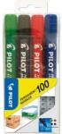 Pilot Alkoholos marker, 1 mm, kúpos, PILOT "Permanent Marker 100", 4 szín (PPM100S4) - fiorex