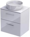 Oristo GEO 60 cm-es, két fiókos mosdószekrény Szín: fényes fehér - csapbazar - 144 450 Ft