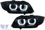 KITT 3D Angel Eyes LED DRL Xenon fényszórók BMW 3 E90 E91 LCI AFS-sel (2008-2011) modellekhez, fekete (HLBME90FLD1SBAFS)